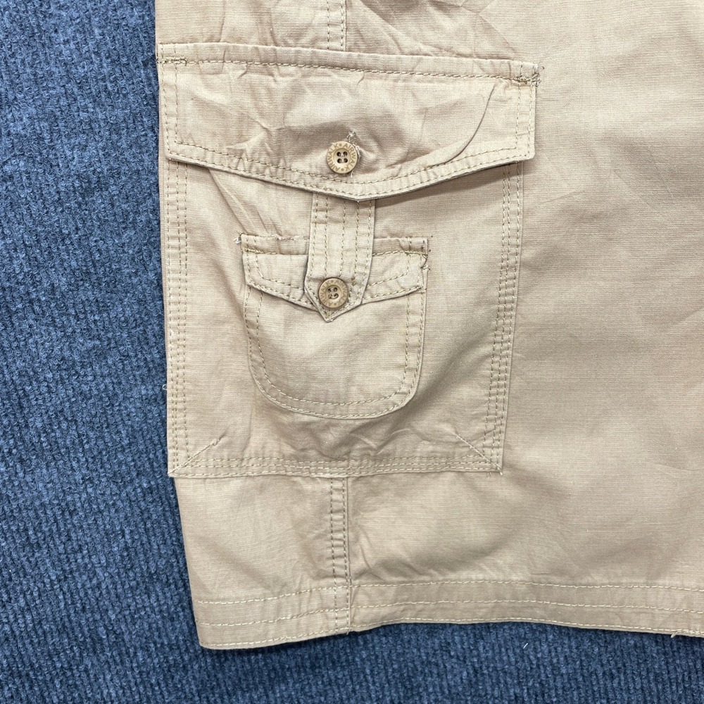 Airwalk Cargo Shorts Mens 38 Khaki Tan Belted 100% Cotton Skate Y2K Utility NWT - Picture 10 of 13